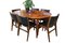 Round Dining Table in Rosewood with Four Inlays, 1960s, Set of 5 23