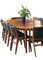 Tavolo da pranzo rotondo in palissandro con quattro intarsi, anni '60, set di 5, Immagine 24