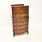 Vintage Burr Walnut Chest on Chest of Drawers, 1930s, Image 1