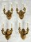 Vintage Wall Lamps in Golden Carved Wood, 1960s, Set of 4, Image 7