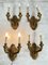 Vintage Wall Lamps in Golden Carved Wood, 1960s, Set of 4 3