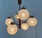 Mid-Century Space Age Wood and Glass Ceiling Lamp from Temde, Switzerland, 1960s 6