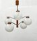 Mid-Century Space Age Wood and Glass Ceiling Lamp from Temde, Switzerland, 1960s 1