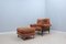 Vintage Suede Lounge Chair with Ottoman by Carlo De Carli for Luigi Sormani, 1960s, Set of 2 1