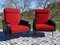 Vintage Armlehnstühle in Rot und Schwarz, 2er Set 1