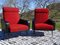 Vintage Armchairs in Red and Black, Set of 2 13