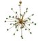 Lámpara de araña Sputnik Cubes verdes de cristal de Murano dorado de Simoeng, Imagen 1