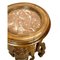 Antique Carved Wood Side Table with Marble Top, Image 5