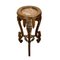Antique Carved Wood Side Table with Marble Top, Image 1