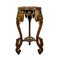 Antique Carved Wood Side Table with Marble Top, Image 2