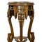 Antique Carved Wood Side Table with Marble Top, Image 3