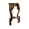 Antique Carved Wood Side Table with Marble Top, Image 4