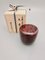 Vintage Japanese Netsuke Matcha Container with Maki-E Lacquer in Bordeaux Colour with Black Petals, 1960-70s 2