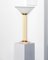 Weiße Murano Tischlampe mit Gestell aus Elfenbein & Messing, 1940er 1