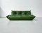 Vintage Togo 3-Sitzer Sofa aus waldgrünem Leder von Michel Ducaroy für Ligne Roset 1