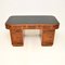 Art Deco Burr Walnut & Leather Top Partners Desk, 1920s 1