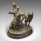 Adorno de sabueso estadounidense vintage de bronce y mármol, años 50, Imagen 1