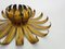 Lampade da parete a forma di palma in metallo dorato di Maison Jansen, anni '70, Immagine 9