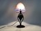 Art Deco French Mushroom Glass Lamp Wrought Iron and Glass Paste, 1930s 2