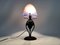 Art Deco French Mushroom Glass Lamp Wrought Iron and Glass Paste, 1930s, Image 2