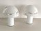 Italienische Mid-Century Mushroom Tischlampen aus weißem Muranoglas von Mazzega, 1970er, 2er Set 1