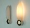 Long Narrow Sconces White Glass Satin Glass and Brass from Honsel, 1990s, Set of 2 4