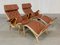 Pernilla 69 Lounge Chair with Ottoman by Bruno Mathsson for Dux, 1990s, Set of 4 1