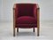 Danish Armchair in Beech & Velour, 1950s 3