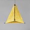 Mid-Century Modern Pyramid Metal and Parchment Hanging Light, 1960s 3