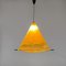 Mid-Century Modern Pyramid Metal and Parchment Hanging Light, 1960s 5