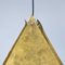 Lámpara colgante pirámide Mid-Century moderna de metal y pergamino, años 60, Imagen 14