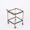 Mid-Century French Brass and Crystal Serving Bar Cart from Maison Jansen, 1950s 9