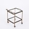 Mid-Century French Brass and Crystal Serving Bar Cart from Maison Jansen, 1950s, Image 9