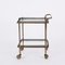 Mid-Century French Brass and Crystal Serving Bar Cart from Maison Jansen, 1950s, Image 3