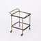 Mid-Century French Brass and Crystal Serving Bar Cart from Maison Jansen, 1950s 6