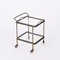 Mid-Century French Brass and Crystal Serving Bar Cart from Maison Jansen, 1950s, Image 6