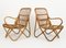 Mid-Century Armlehnstühle aus Bambus & Rattan im Stil von Tito Agnoli, Italien 1960er 5