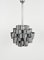 Mid-Century Chandelier in Aluminum and Steel attributed to Max Sauze for Sciolari, Italy, 1970s 10