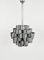 Mid-Century Chandelier in Aluminum and Steel attributed to Max Sauze for Sciolari, Italy, 1970s, Image 10
