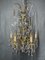 Brass and Glass Six Branch Chandelier, Image 1