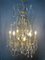 Brass and Glass Six Branch Chandelier 3