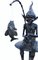 Bronze Pixie Fliegenpilz Fischen Statue 4