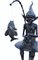 Bronze Pixie Toadstool Fishing Statue, Image 4