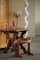 Stuhl mit niedriger Rückenlehne aus Eiche & Lammwolle, 1950er 7