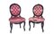 Pink Barocco Armchairs, Set of 2, Image 1