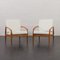 Paperknife Lounge Chairs in Teak and Natural Wool Fabric by Kai Kristiansen, 1960s, Set of 2 1