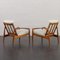 Paperknife Lounge Chairs in Teak and Natural Wool Fabric by Kai Kristiansen, 1960s, Set of 2 6
