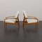 Paperknife Lounge Chairs in Teak and Natural Wool Fabric by Kai Kristiansen, 1960s, Set of 2 5