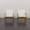 Paperknife Lounge Chairs in Teak and Natural Wool Fabric by Kai Kristiansen, 1960s, Set of 2 2
