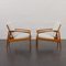 Paperknife Lounge Chairs in Teak and Natural Wool Fabric by Kai Kristiansen, 1960s, Set of 2 7